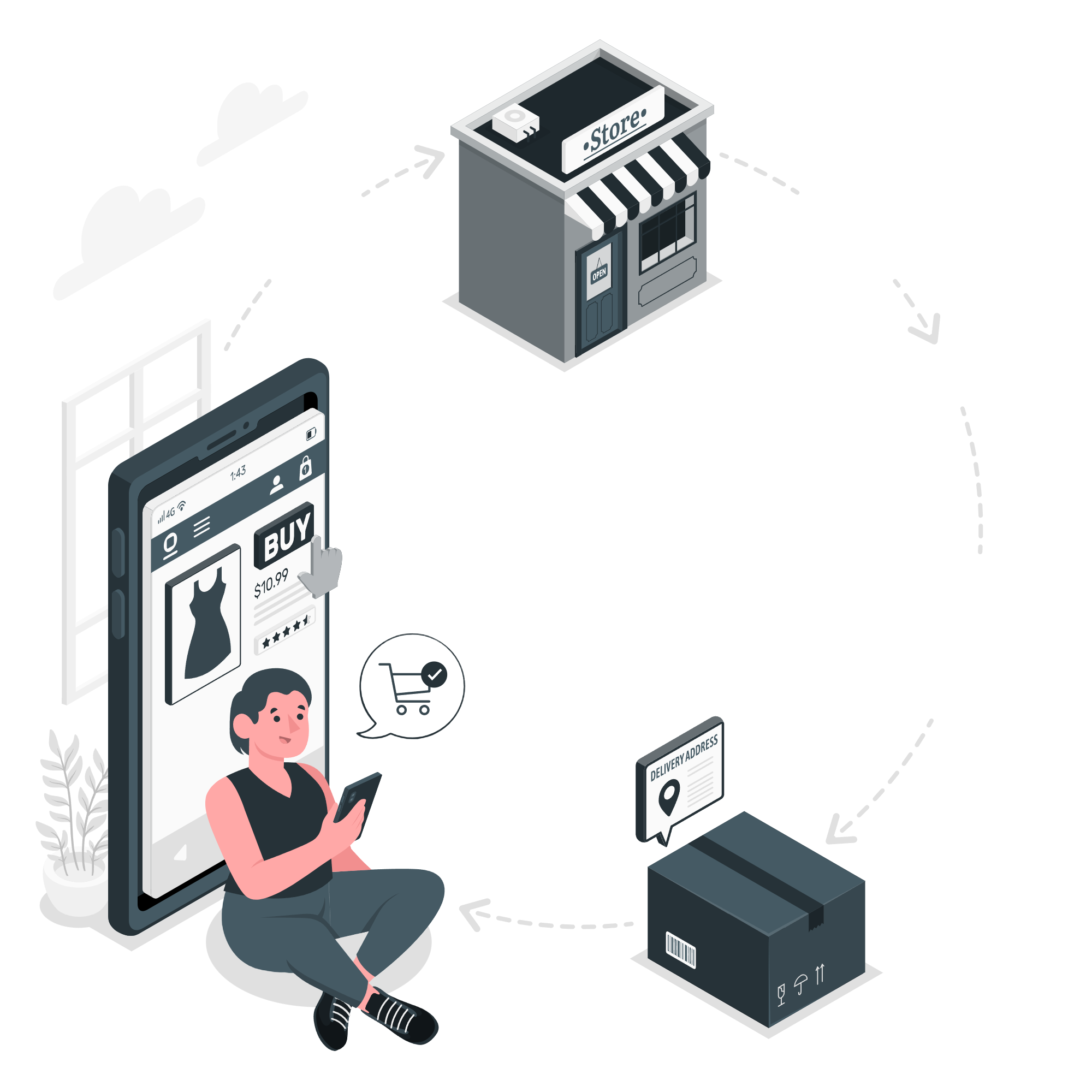 E-commerce delivery illustration